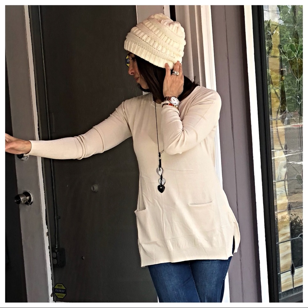 ✨LAST ONE ✨PARIS Silk L/sleeves pocket sweater - Picture 3 of 7